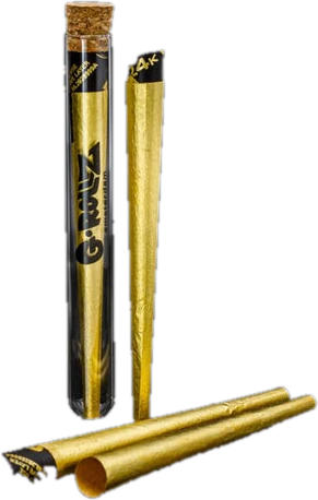 24K Gold Cones dans et hors de leur tube en verre