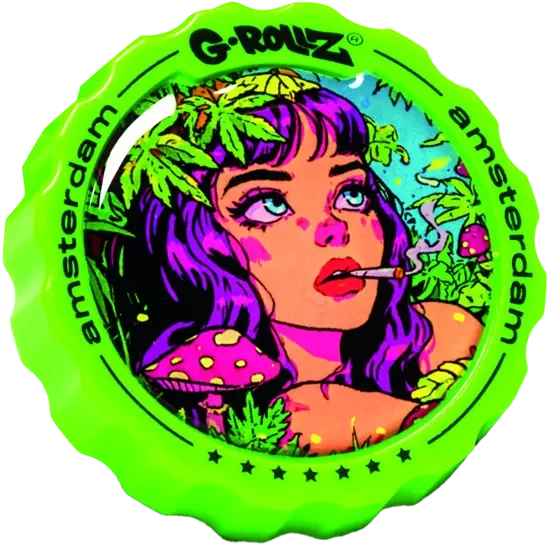 Grinder 'Mystikal Maze', vue du dessus du couvercle imprimé