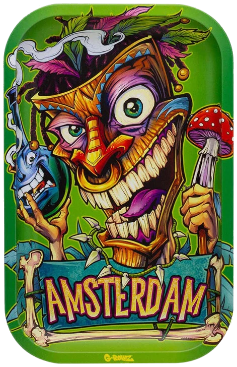 Plateau à rouler moyen 'Tiki' avec la bannière Amsterdam